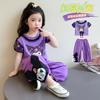 Girls' Kuromi Set Summer 2026 New Children's Lace Short Sleeve Summer Set for Girls' Baby Casual Two Piece Set