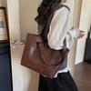 Classic Leather Tote Bag with Top Handle Large Capacity Everyday Fashion Shoulder Bag for Women