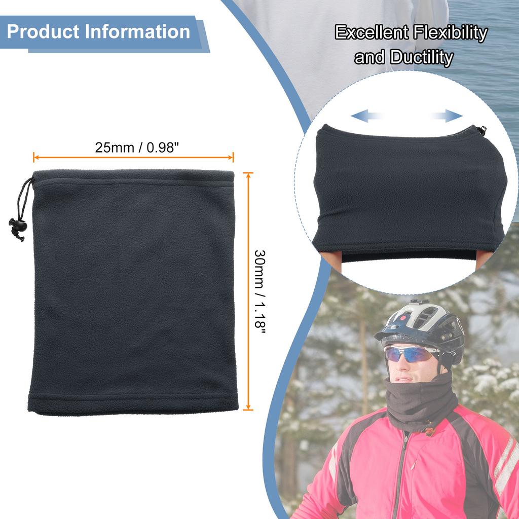 2Pcs Polar Fleece Neck Tube Ear Warmer Fishing Skating Running Sport Scarf Face Mask SingleDouble Layer Camping Hiking