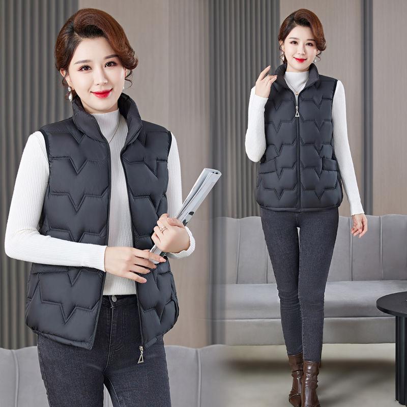 Moda Donna Autunno Collo Alto Elegante Piumino Cappotti Caldi Capispalla Casual Cintura Senza Maniche Inverno Donna Gilet Giacche