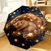 Autumn Hedgehog Family Umbrella 8-Frame for Travel, camping, Casual Lightweight Portable Umbrella, Essential for every family Holidays Gift