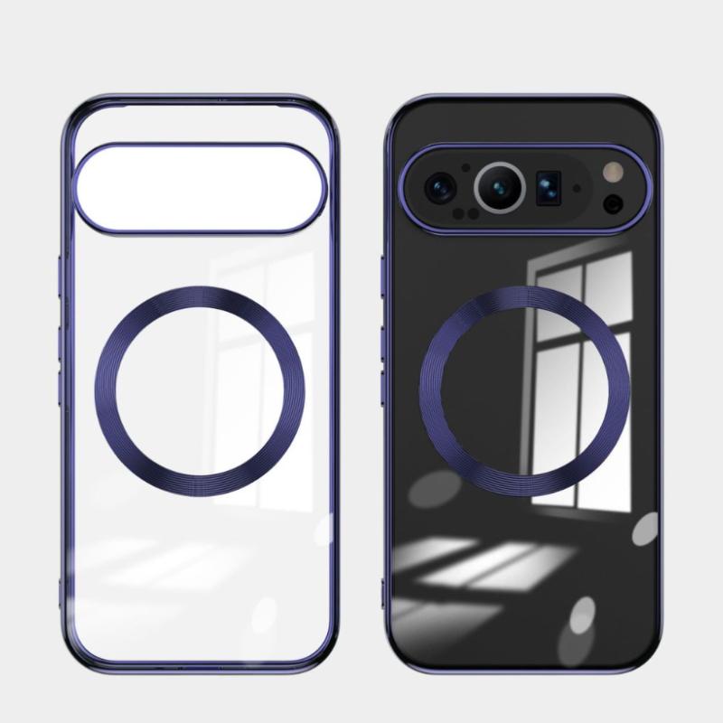 

Для Google Pixel 9 Pro XL чехол Роскошный магнитный для Magsafe Plating Мягкая прозрачная задняя крышка для Pixel 9 Pro Pixel9 8A 8pro Прозрачный полный чехол For Pixel 9