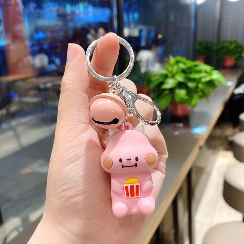 Adorable Silicone Keychain With Cute Dinosaur Cartoon Design For Bags And Keys