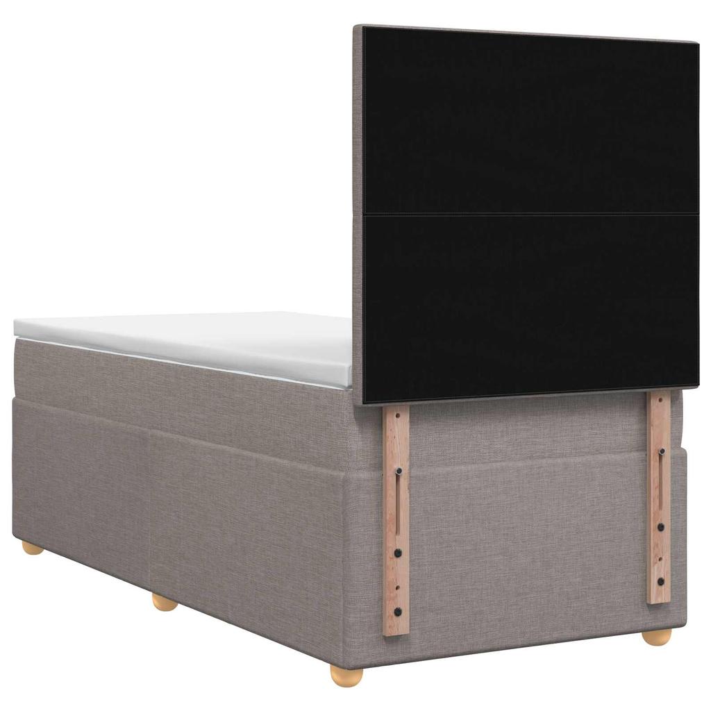 Box Spring Bed with Mattress Taupe 100 x 200 cm Fabric