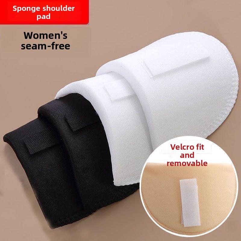 1 Pair of Breathable Invisible Velcro Shoulder Pads for Men and Women, Detachable Sponge, Wide Shoulders Right Angles And Anti-slip Shoulders