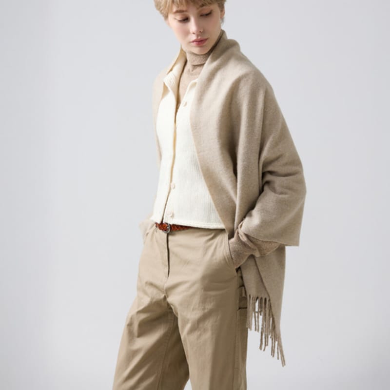 ABRAHAM MOON Merino-Wollschal 70cm - Beige