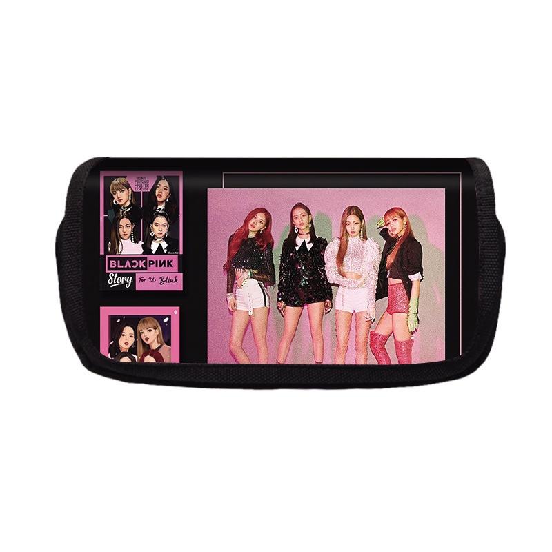 Stylish Blackpink Double Pencil Pouch Bag Large Capacity Kid Student Gift