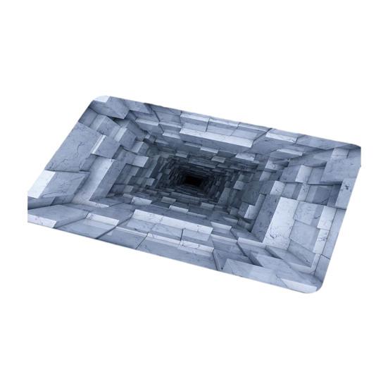 3D Hole Rug Realistic Optical Illusion Rug Funny Bottomless Pit Doormat Absorbent Non-slip Floor Mat for Bathroom Living Room Entryway
