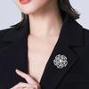 Women Brooch Pin, Camellia Design Lapel Pin with Imitation Pearl Rhinestones Inlaid, Decorative Accessory for Sweaters Dresses Suits Hats
