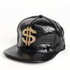 Hip Hop Pu Leather Baseball Cap With Diamond Embellishments For Streetwear Fashion