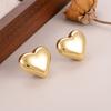 Love Glossy Earrings Do Not Fade Versatile Basic Course Simple Three-dimensional Earrings Fashion Temperament Niche Design Earrings