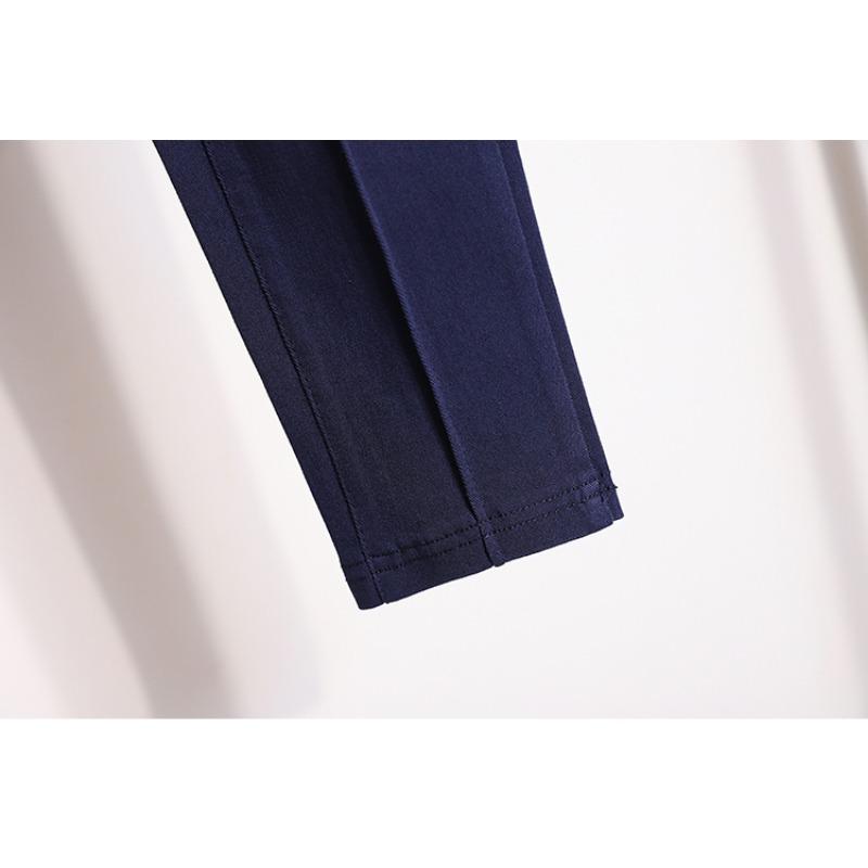 DIMANAF Plus Größe Frauen Jeans Frühling Hosen Denim Bleistift Weibliche Elastische Grundlegende Blau Hohe Taille Hose Oversize Mode Neue Hosen 4XL 5XL