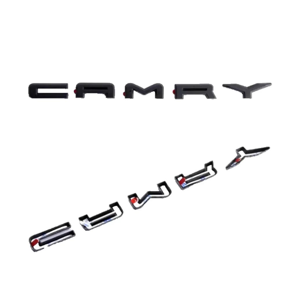 4pcs ABS Covering Car Logo Black Suitcase Trunk Sign Sticker for Toyota 2018-2024 Camry SE AWD:PT948-03191-02 Car Accesorios