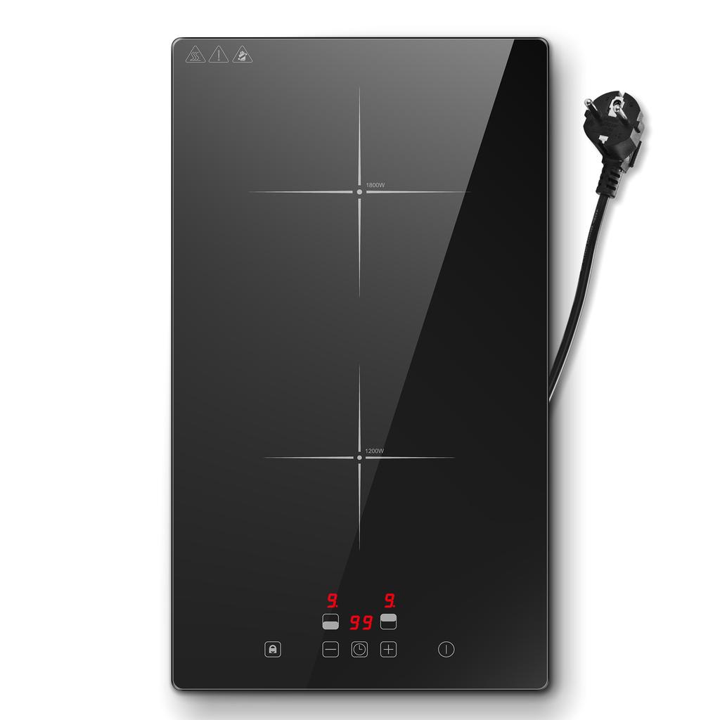 Induction Cooktop 2 Burners 3000W Double Plate Countertop Model with Touch Control Household & Hotel