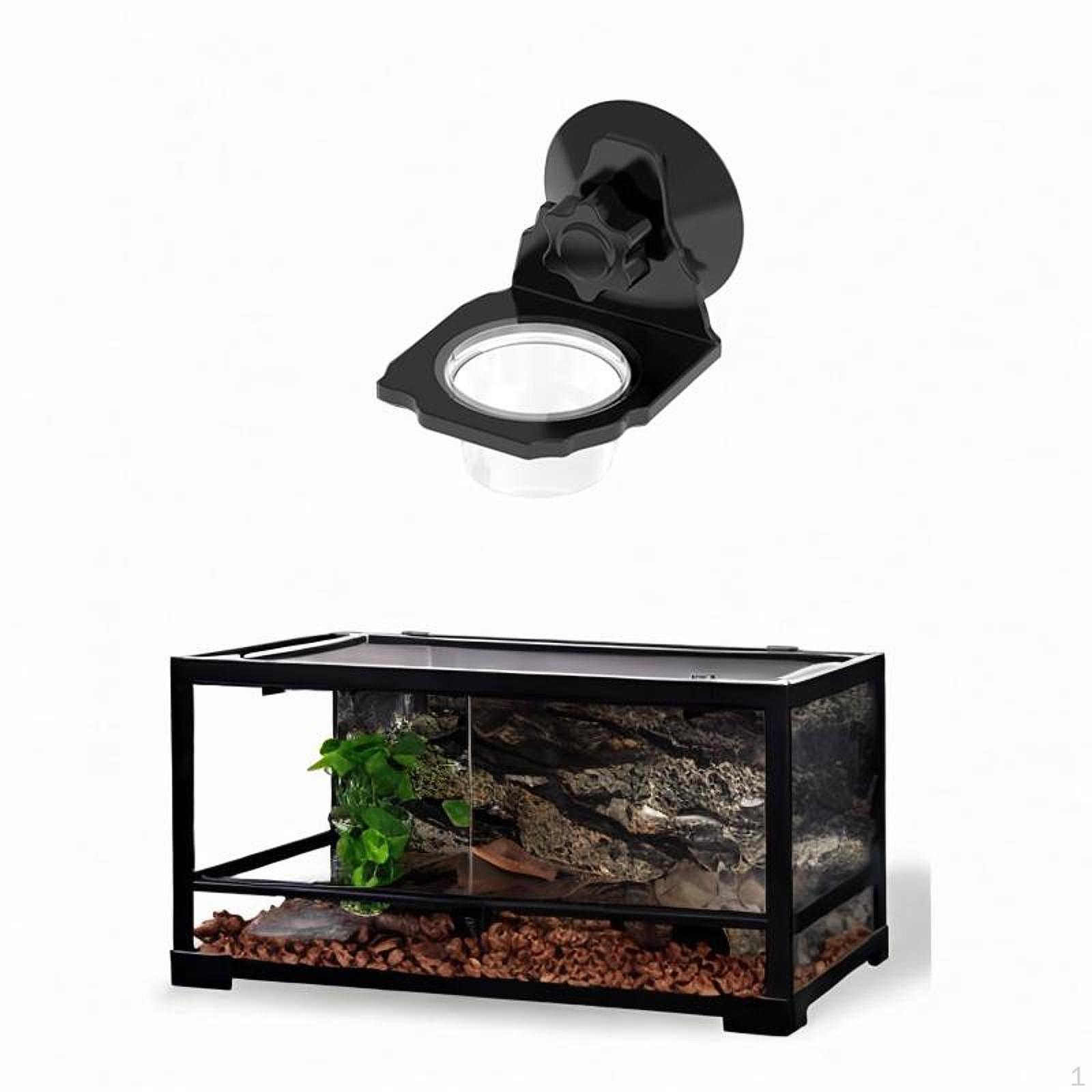 

Компактная кормушка на присоске для мелких питомцев, включая лягушек и гекконов