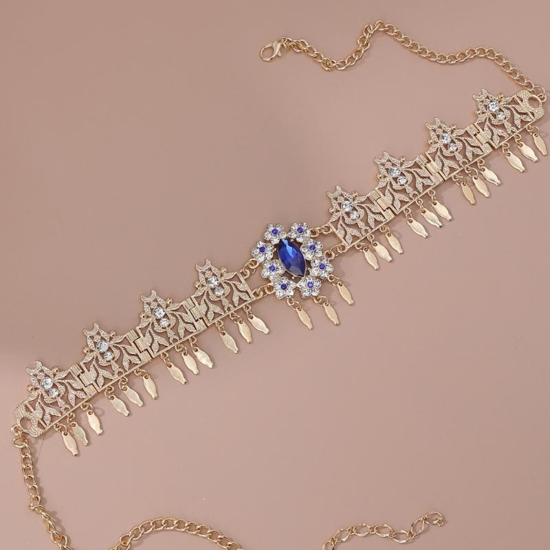 Luxurious Middle Eastern Bridal Head Accessory With Shimmering Rhinestones Hair Jewelry for Wedding Ceremony Dressingup