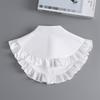 Round Neck Fake Collar for Women Girls Cotton Ruffled Detachable Half Shirt Blouse False Collar Women Clothes Accessories
