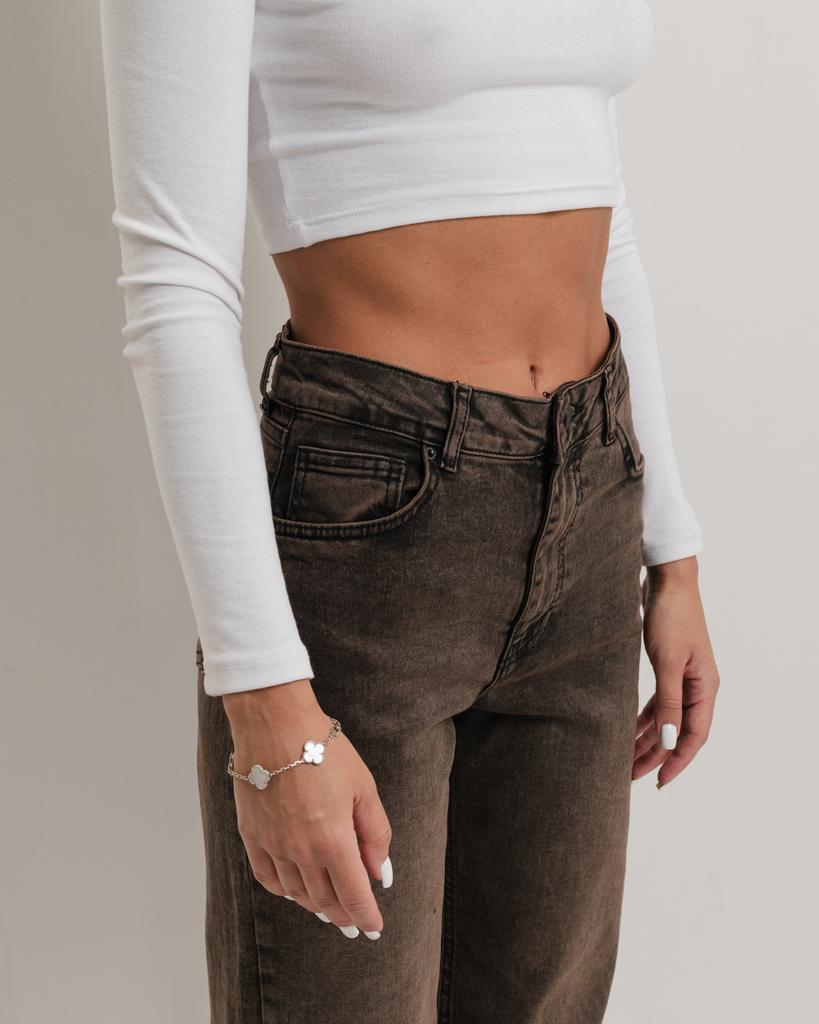 Джинсы женские It's Basic 3933 34 коричневые