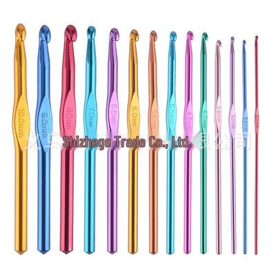 Colorful Anodized Aluminum Single Head Crochet Hook Set - DIY Knitting Tools & Sweater Needles
