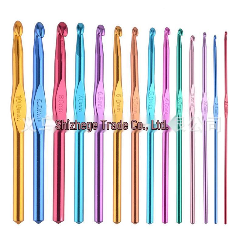 Набор цветных анодированных алюминиевых крючков для вязания одинарных - Инструменты для DIY вязания и спицы для свитеров 2.0mm