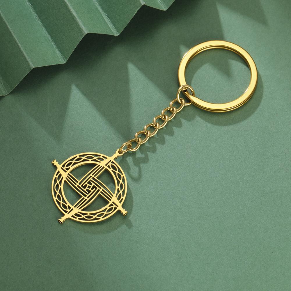 Dawapara Saint Brigid Cross Pendant Keychain Irish Celtics Knot Imbolc Protection Amulet Religious Stainless Steel Jewelry