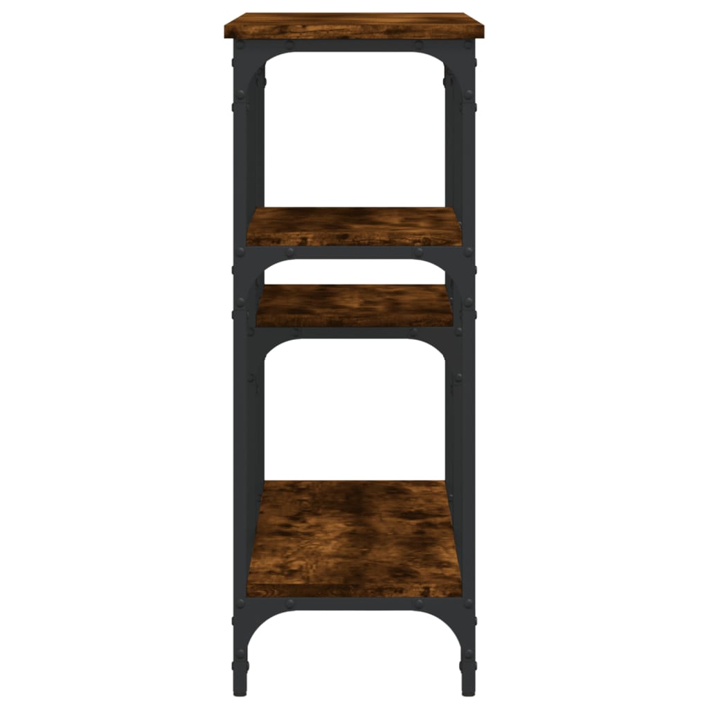 Console Table Smoked Oak 102x29x75 cm Wood Based Panel