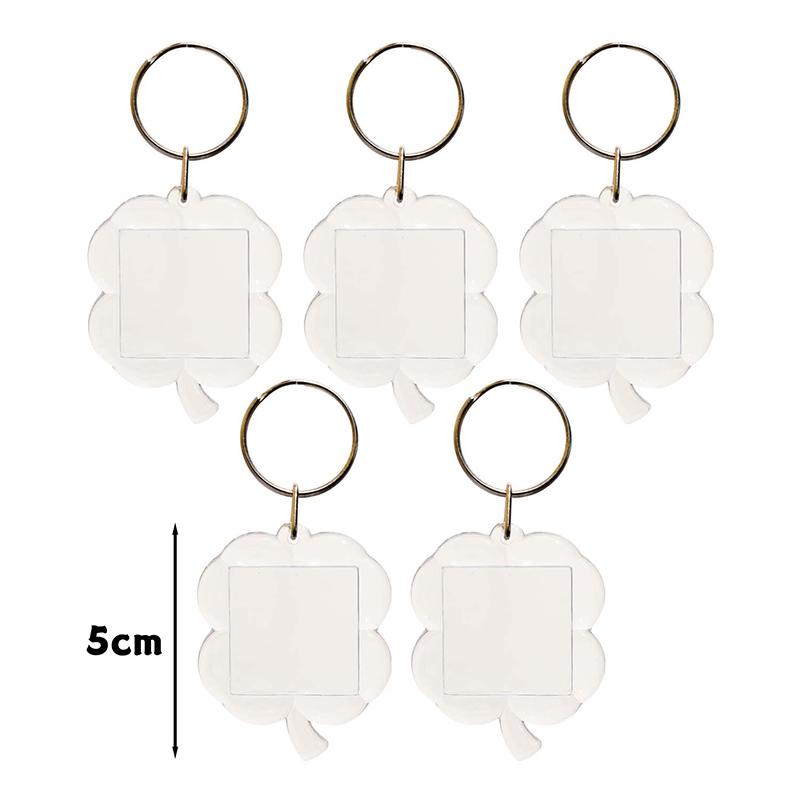 5/50Pcs Transparent Photo Frame Keychain Tassels Snap-In Custom Insert Photo Acrylic Blank Keyring Clear Blank Picture Pendant