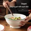 Retro Ceramic Bowl: Versatile Noodle, Soup & Stir-fry Dishware with Protective Rim