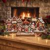 2D Flat Christmas House Statue Snowman Christmas Atmosphere Ornaments Tabletop