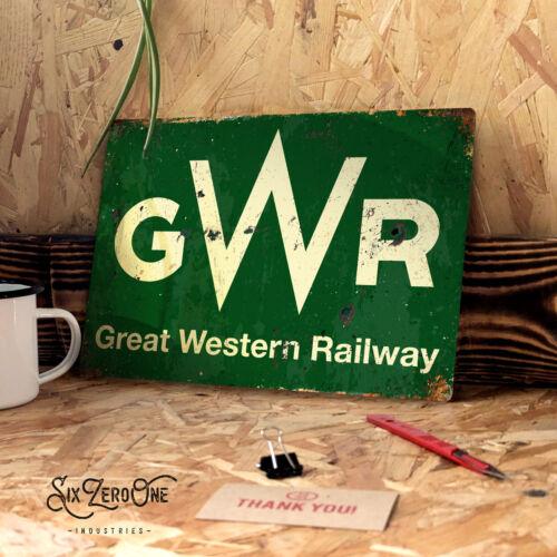 Great Western Railway metal sign  GWR rusty vintage look steam engine trainAluminum 20x30cm（7.8x11.8inch）