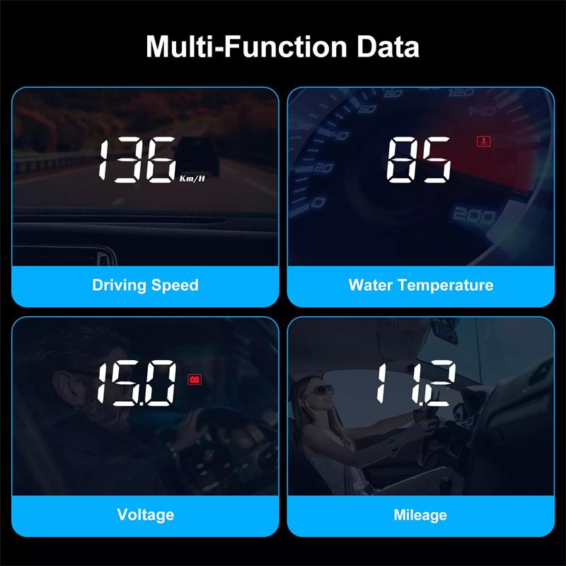M3 Hud Head-Up Display Obd2 Trip Computer Speed Projector Obd2 Auto On-Board Computer Fuel Mileage Alarm Car Accessories
