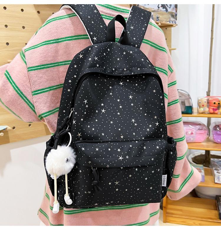 Schoolbag Korean version ins Star schoolbag, simple and high-value high school student large-capacity backpack, college student backpack, travel bag