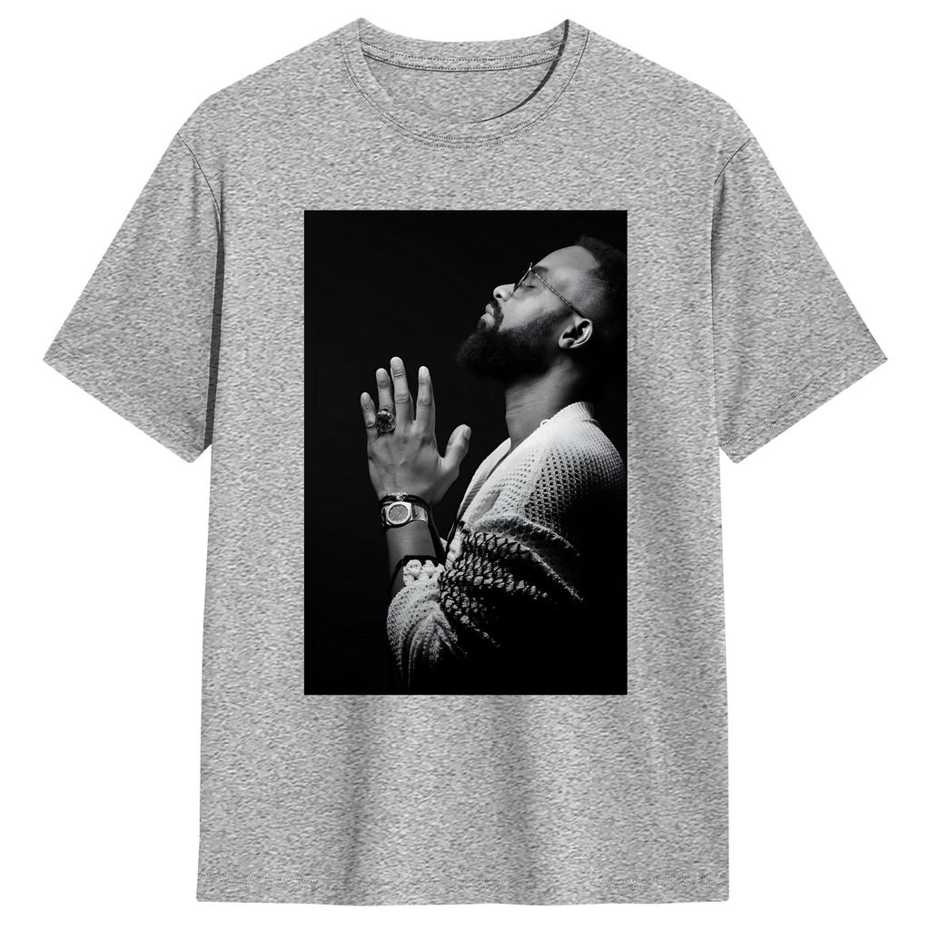 Musician Fally Ipupa Printed T-shirt Men and Women Summer Cotton Y2K Clothing Short Sleeved Tops Fan Gift