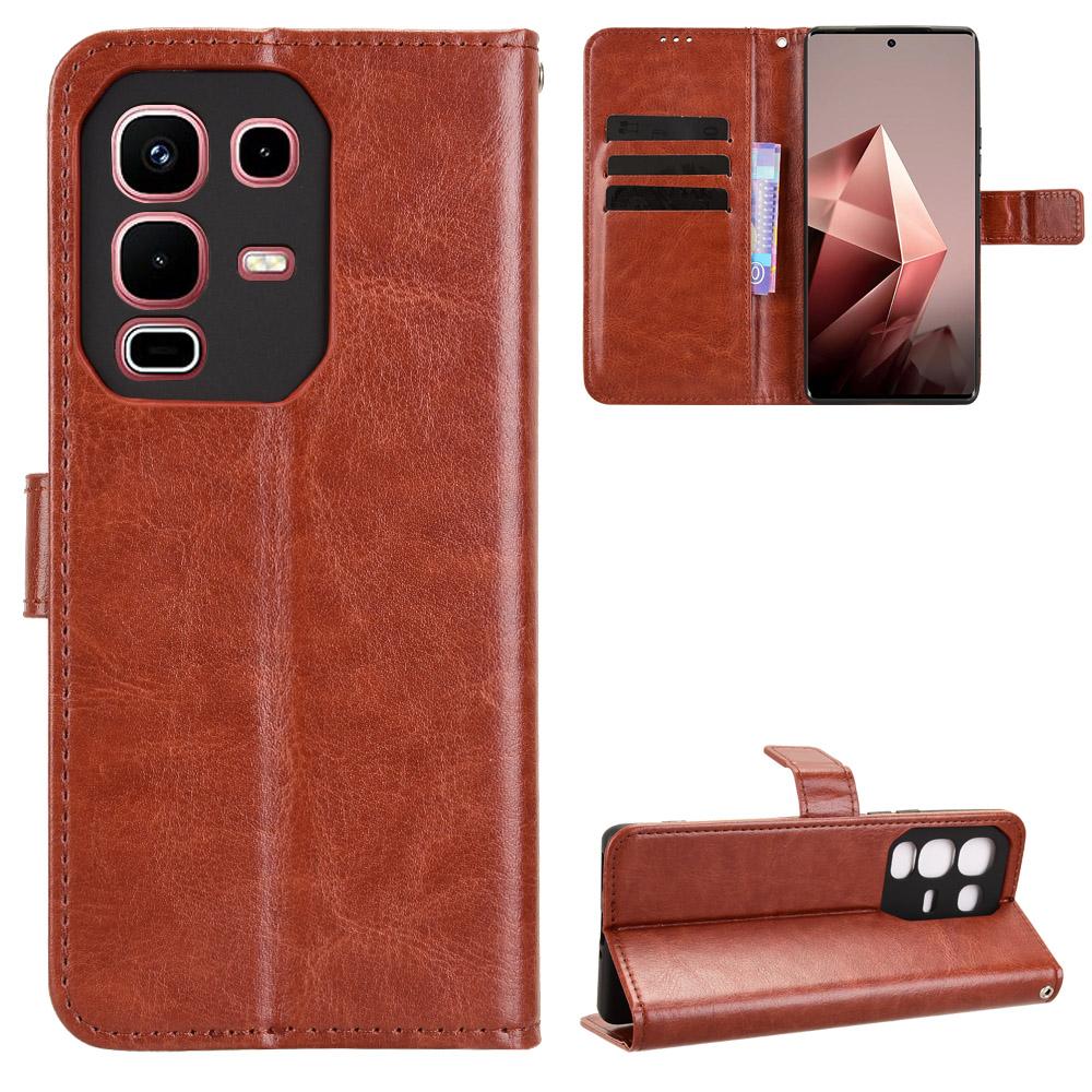 For Infinix Note 50s 5G PU Leather Case with Strap Crazy Horse Texture Phone Wallet Cover