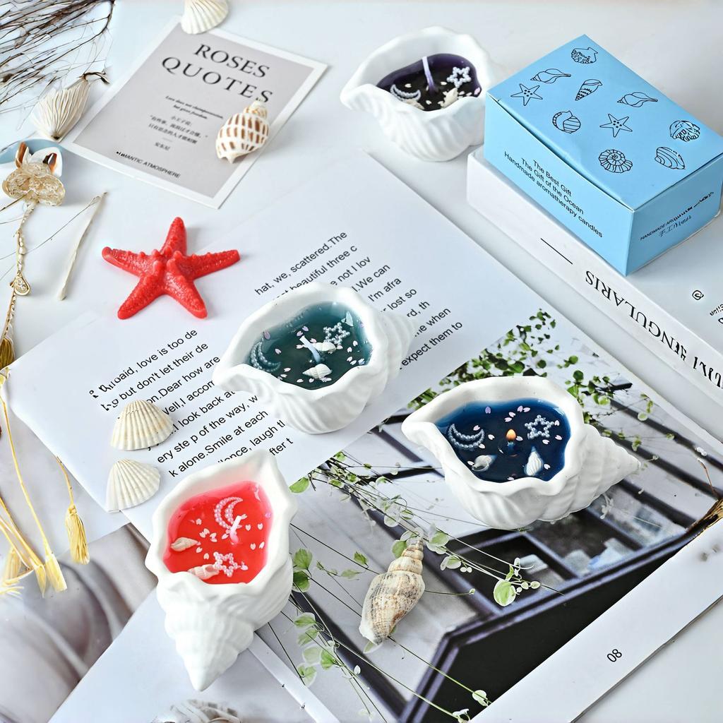 Gift Box, High-end Conch Aromatherapy Candle, Jelly Wax, Creative Handmade Gift, Souvenir Ornament, Atmosphere Fragrance