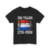 250 Years 1776 2026 Shirt, 250th 4th July American Flag Vintage T-Shirt