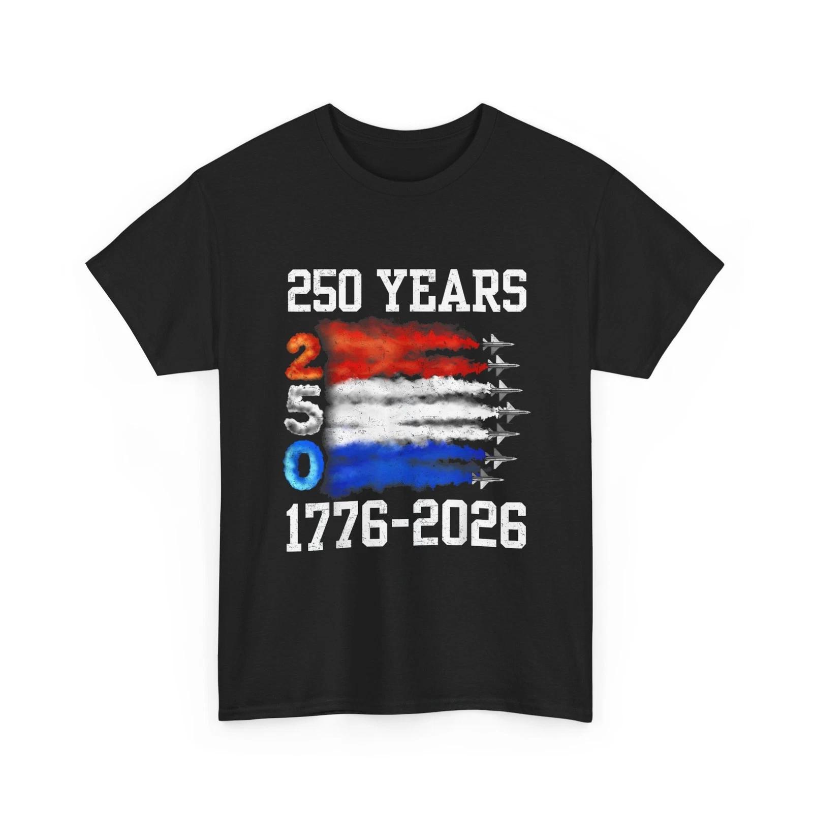 250 Years 1776 2026 Shirt, 250th 4th July American Flag Vintage T-Shirt L