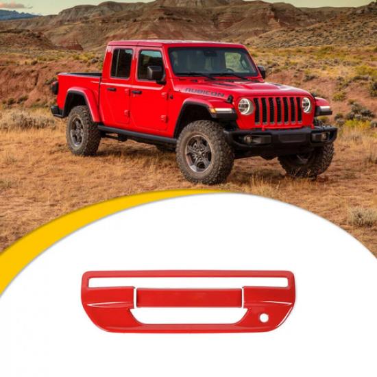 For Jeep Gladiator JT -2025 Red Car Tailgate Door Handle Decor Cover Trim 2P