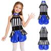 Costume Jumpsuit da Domatore di Circo per Bambina Senza Maniche Patchwork Vita Sovrapposta Romper Metallico