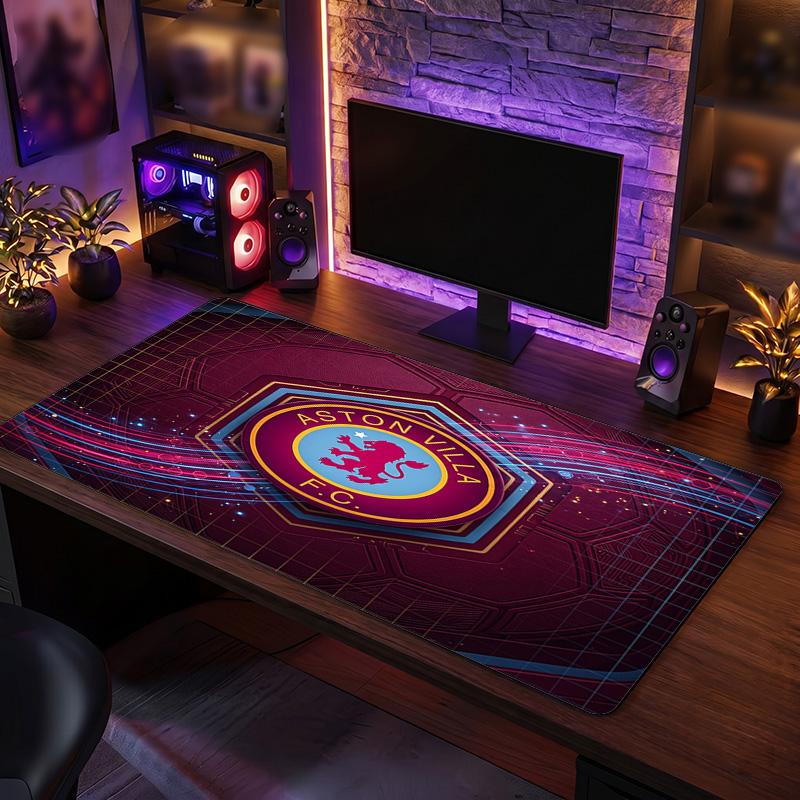 Tappetino per Mouse Grande Stampa Calcio Aston Villa, Tappetino Esteso Antiscivolo per Scrivania da Gioco per Ufficio Casa