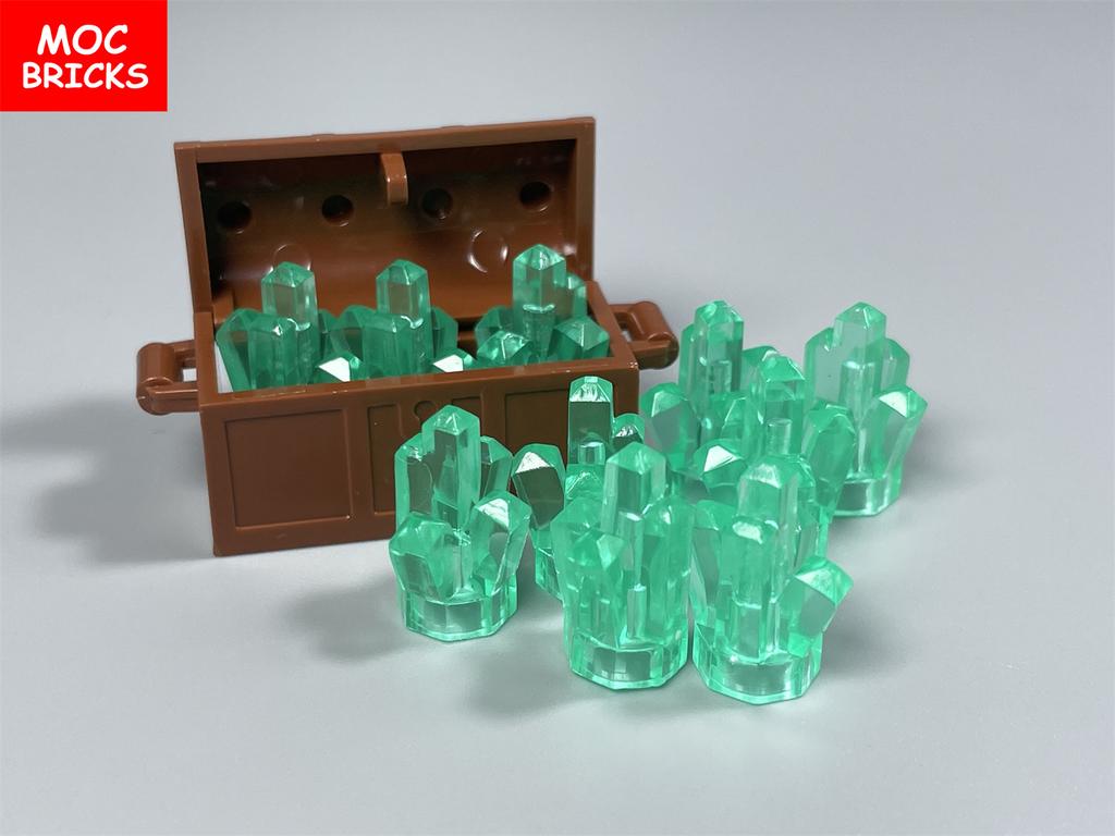 MOC Bricks Treasure Box Ore Trans Gem Precious Crystal Stone Building Blocks Educational Assembled Parts Toys For Kids Gift