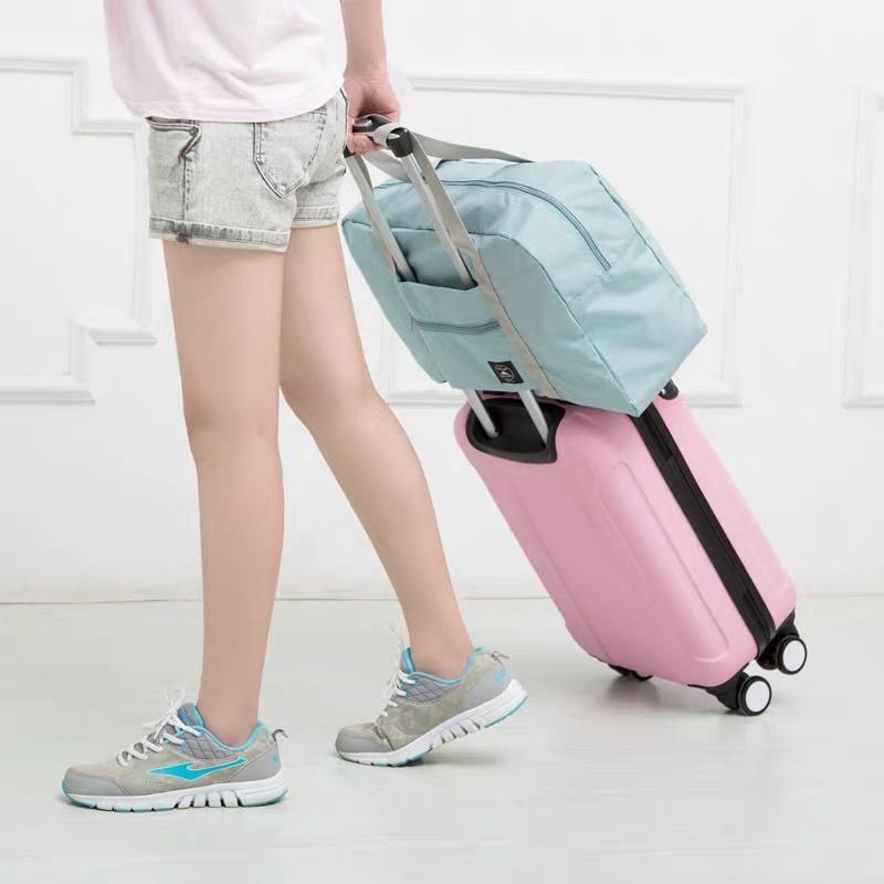 Nordic Travel Waterproof Folding Storage Bag - Thickened Oxford Cloth Solid Color Handbag