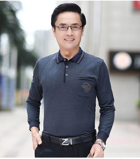 Футболка с длинными рукавами для мужчин среднего возраста и пожилых людей — фото 6