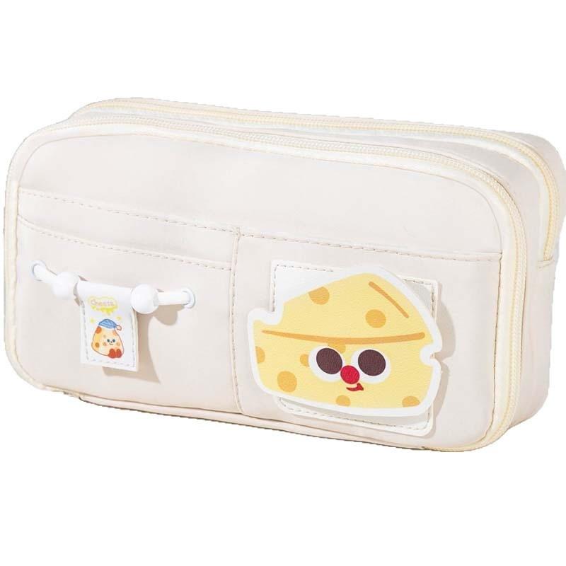 9 Compartments Large Capacity Pencil Case Cute Velcro Pen Bag Durable Stationery Storage for High School Students