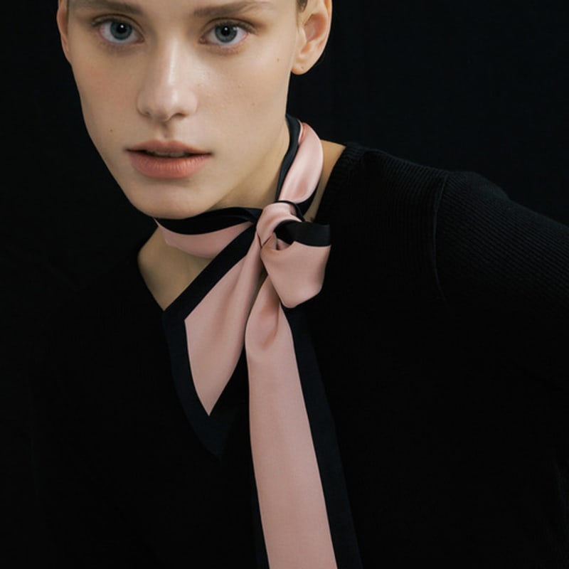 AVVINA PELLE Long Twilly Silk Scarf (7colors)