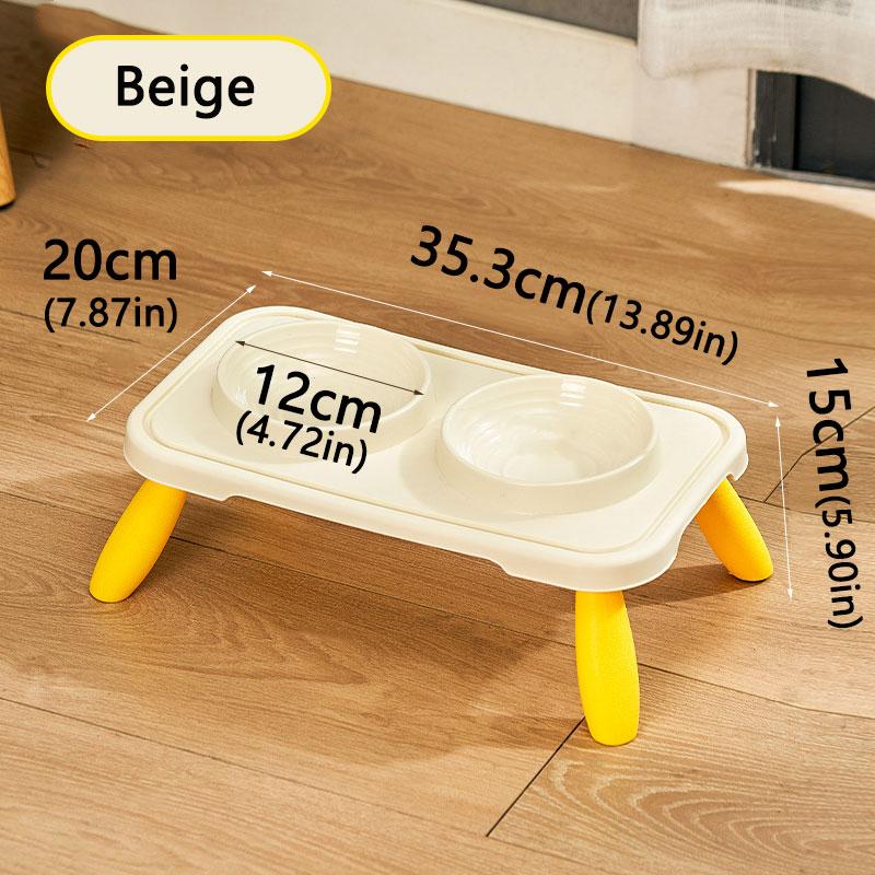 Cat And Dog Food Double Bowl Water Bowl Multifunctional Anti Rollover Food Container Detachable Leg Pet Food Bowl