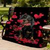1pc Dachshund Heart Print Throw Blanket Polyester Fiber, Lightweight Flannel, Soft & Warm, All Season Use for Outdoor, Camping