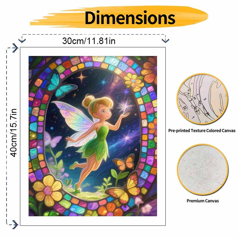 Disney Fairy Oil Painting Hand Painting Coloring Painting Handmade Diy Home Decoration Gift