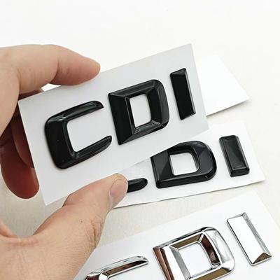 CDI Letter Emblem For Mercedes Benz Trunk Logo Badge W204 W205 W211 W212 W164 W166 CLA GLS GLE Class Chrome Glossy Black Sticker