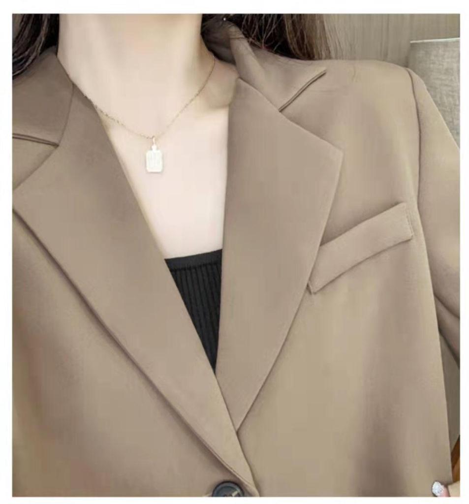 Chic Spring & Autumn Women's Loose Cropped Suit Jacket